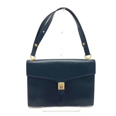Pre-owned Dior Christian  Navy Leather Shoulder Bag ()