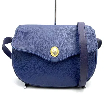 Pre-owned Dior Christian  Navy Leather Shoulder Bag () In Blue