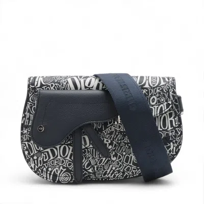 Pre-owned Dior Christian  Navy Leather Shoulder Bag Sling Bag () In Blue