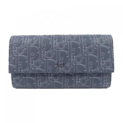 Pre-owned Dior Christian  Navy Long Wallet (bi-fold) () In Blue
