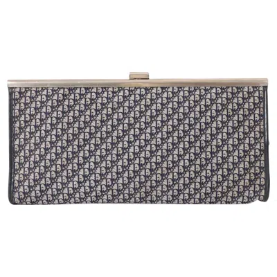 Pre-owned Dior Christian  Navy Monogram Clasp Clutch In Blue