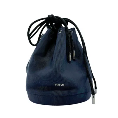 Pre-owned Dior Christian  Navy Nylon Leather Shoulder Bag ()
