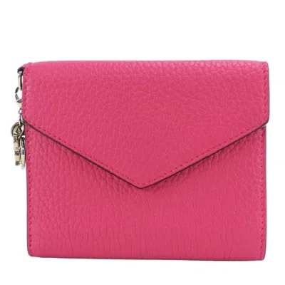 Pre-owned Dior Christian  Navy Pink Leather Wallet (tri-fold) ()