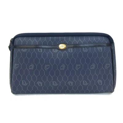 Pre-owned Dior Christian  Navy Pvc Leather Clutch Bag ()