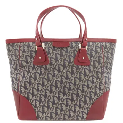 Pre-owned Dior Christian  Navy Red Color Canvas Tote Bag ()
