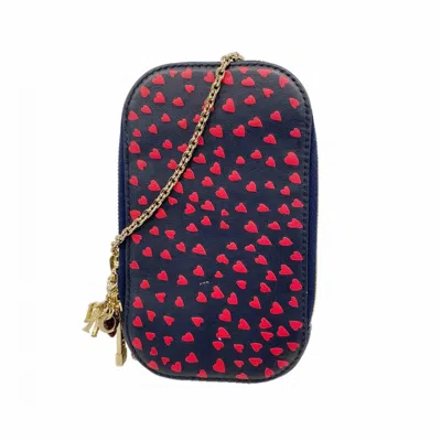 Pre-owned Dior Christian  Navy Red Color Leather Shoulder Bag ()