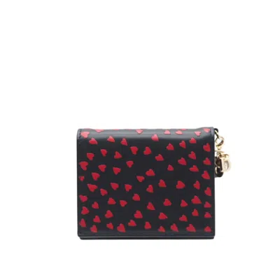 Pre-owned Dior Christian  Navy Red Color Leather Wallet (bi-fold) ()