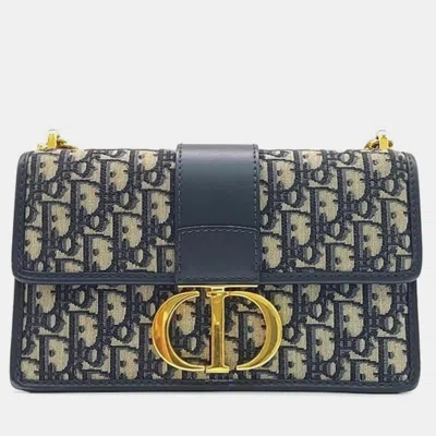 Pre-owned Dior Christian  Oblique 30 Montaine Chain Bag In Navy Blue