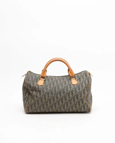 Dior Christian  Oblique Boston Bag In Green