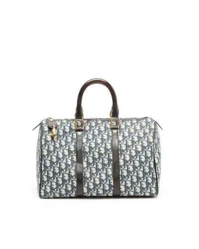 Dior Christian  Oblique Boston Bag In Blue