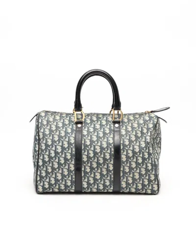 Dior Christian  Oblique Boston Bag In Blue