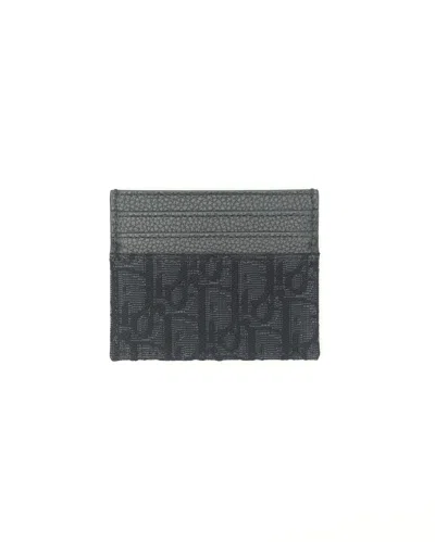Dior Christian  Oblique Card Holder In Black