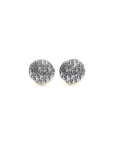 Dior Christian  Oblique Clip-on Earrings In Metallic
