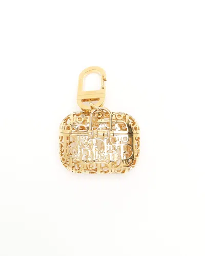 Dior Christian  Oblique Earphone Airpods Pro Case In Gold