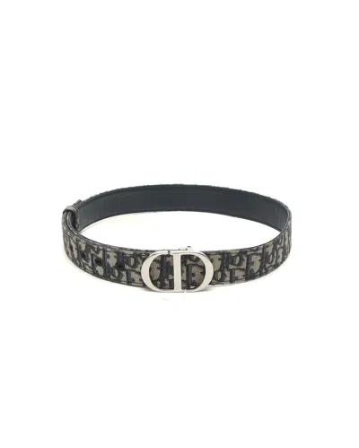 Dior Christian  Oblique Reversible 90 Belt In Multi