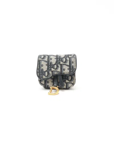 Dior Christian  Oblique Saddle Airpods Case In Gray
