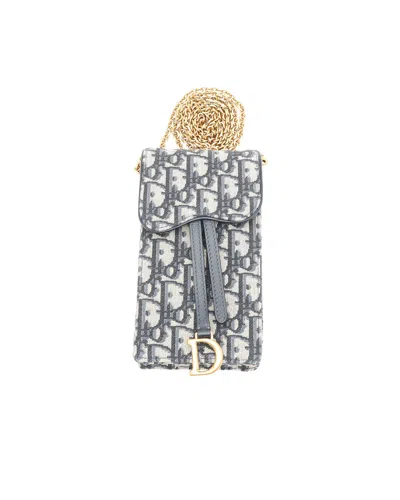 Dior Christian  Oblique Vertical Saddle Pouch In Pattern