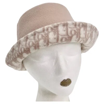 Pre-owned Dior Christian  Oblique Wool X Silk Bob Hat Reversible Pink