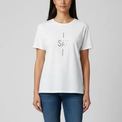 Pre-owned Dior Christian  Off White Graphic Print Jersey Crewneck T-shirt L