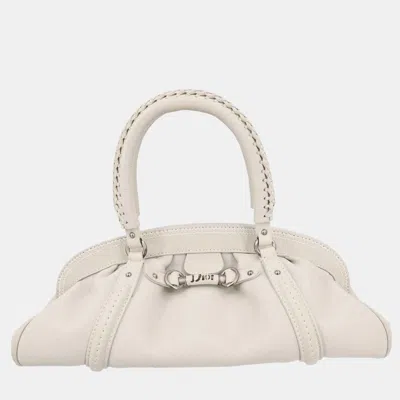Pre-owned Dior Christian  Off-white Leather Handbag