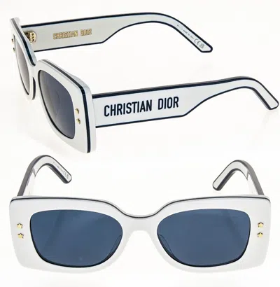 Pre-owned Dior Christian  Pacific White Blue S1u Pacific Bold Iconic Sunglass Cd40098u