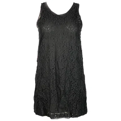 Pre-owned Dior Christian  Paris Black Silk Floral Lace Top Tunic