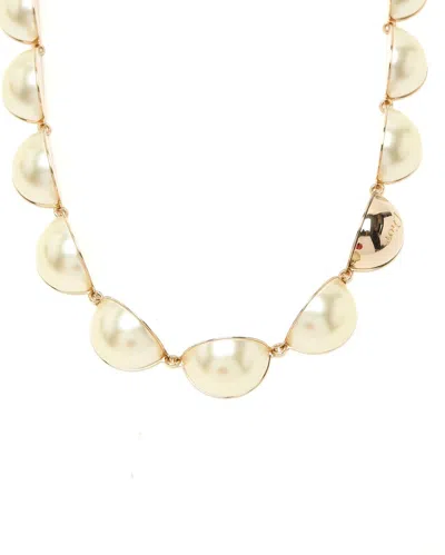 Pre-owned Dior Christian  Pearl Choker In Gold