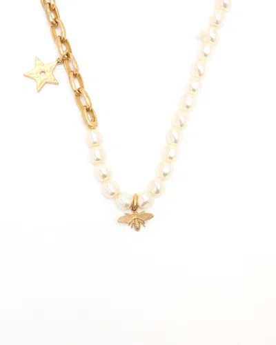Dior Christian  Pearl Choker In Gold