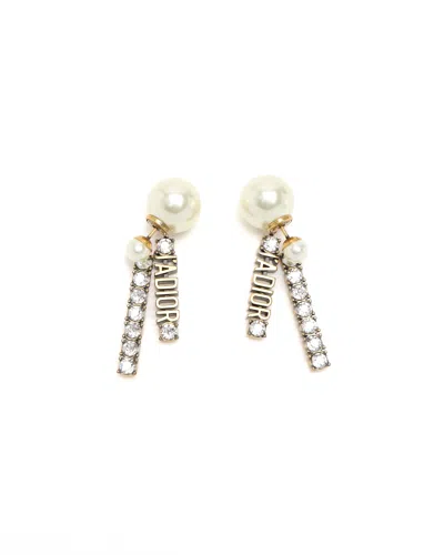 Dior Christian  Pearl J'a Tribales Earrings In Gold