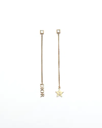 Dior Christian  Petit Cd Dangling Earrings In Gold