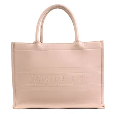 Pre-owned Dior Christian  Pink Beige Leather Handbag Tote Bag ()