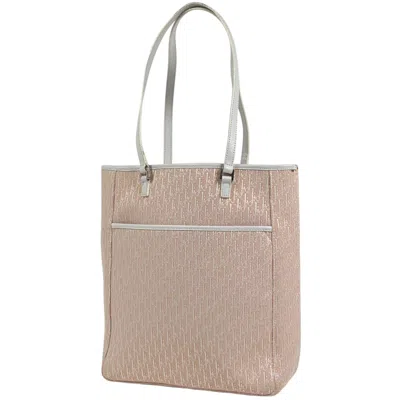 Pre-owned Dior Christian  Pink Canvas Leather Shoulder Bag Tote Bag ()