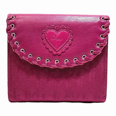 Pre-owned Dior Christian  Pink Canvas Leather Wallet (bi-fold) ()