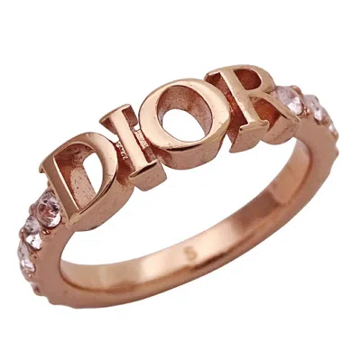 Pre-owned Dior Christian  Pink Gold Metal Band Ring ()