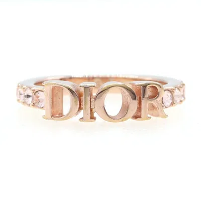 Pre-owned Dior Christian  Pink Gold Metal Band Ring ()