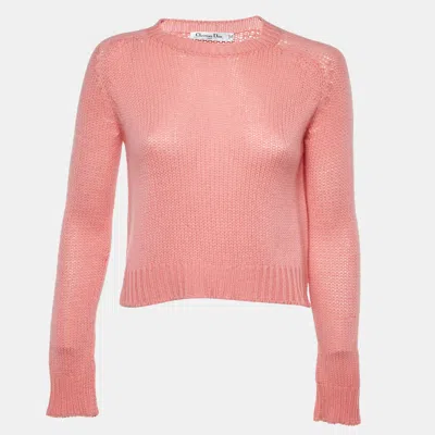 Pre-owned Dior Christian  Pink J'a Cashmere Knit Sweater S