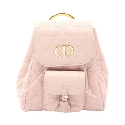 Pre-owned Dior Christian  Pink Leather Backpack Handbag ()