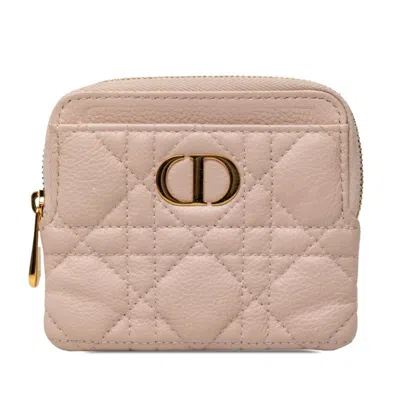 Pre-owned Dior Christian  Pink Leather Coin Purse/coin Case ()