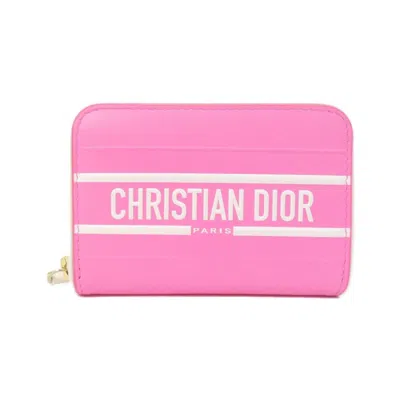 Pre-owned Dior Christian  Pink Leather Coin Purse/coin Case ()
