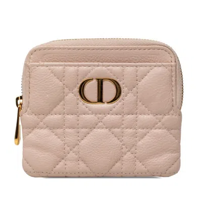 Pre-owned Dior Christian  Pink Leather Coin Purse/coin Case ()