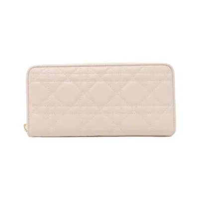 Pre-owned Dior Christian  Pink Leather Long Wallet (bi-fold) ()