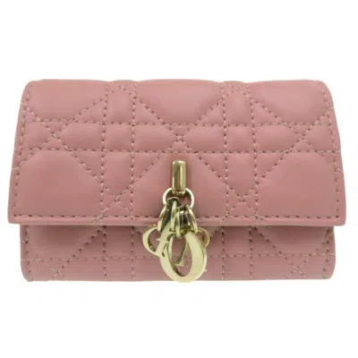 Pre-owned Dior Christian  Pink Leather Wallet (bi-fold) ()