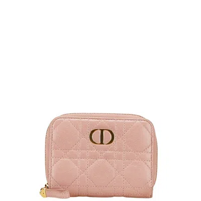 Pre-owned Dior Christian  Pink Leather Wallet (bi-fold) ()