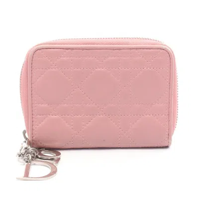 Pre-owned Dior Christian  Pink Leather Wallet (bi-fold) ()
