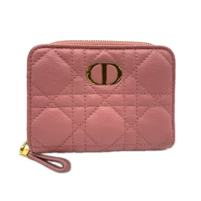 Pre-owned Dior Christian  Pink Leather Wallet (bi-fold) ()
