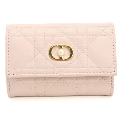 Pre-owned Dior Christian  Pink Leather Wallet (bi-fold) ()