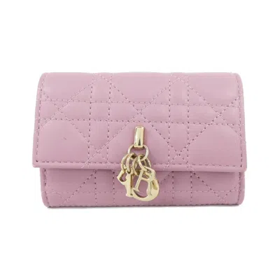 Pre-owned Dior Christian  Pink Leather Wallet (bi-fold) ()