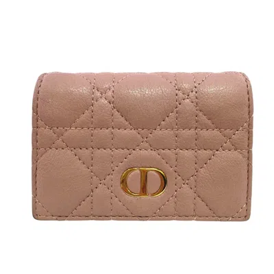 Pre-owned Dior Christian  Pink Leather Wallet (bi-fold) ()