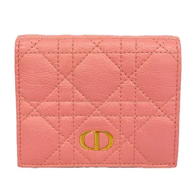 Pre-owned Dior Christian  Pink Leather Wallet (bi-fold) ()