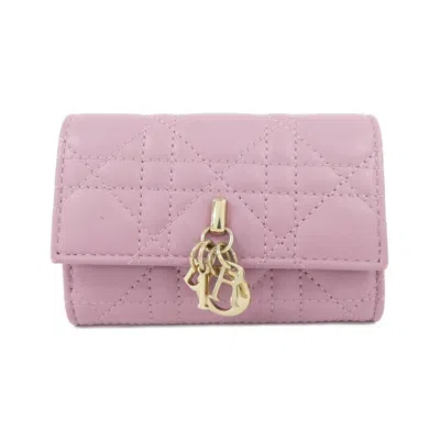 Pre-owned Dior Christian  Pink Leather Wallet (bi-fold) ()